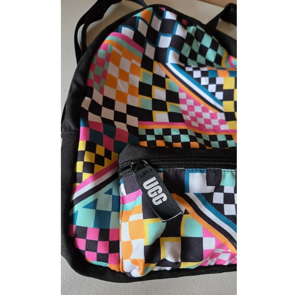 UGG Mini‎ Backpack Multicolored Checkerboard Geometric Canvas Bag 90s y2k NEW!